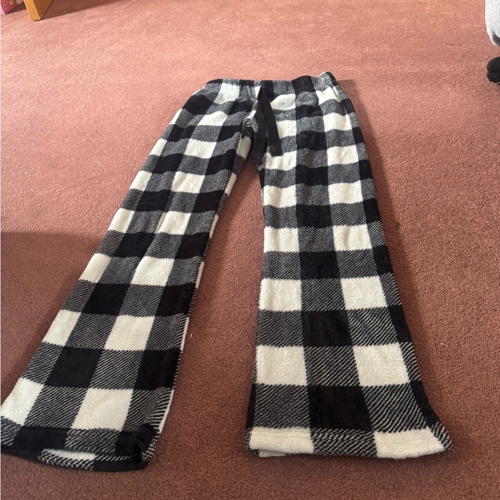 Cozy Black and White Checkered Pants